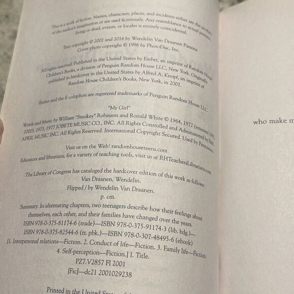 Flipped By Wendelin Van‎ Draanen Romance Paperback - Picture 3 of 5